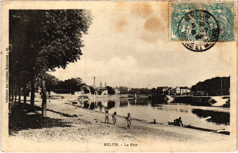 Carte postale ancienne Melun Le Port à Melun