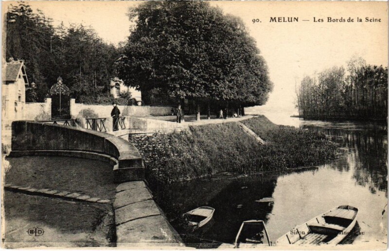 Carte postale ancienne Melun Les Bords de la Seine à Melun