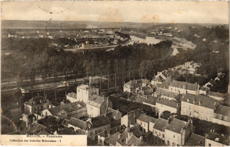 Carte postale ancienne Melun panorama à Melun