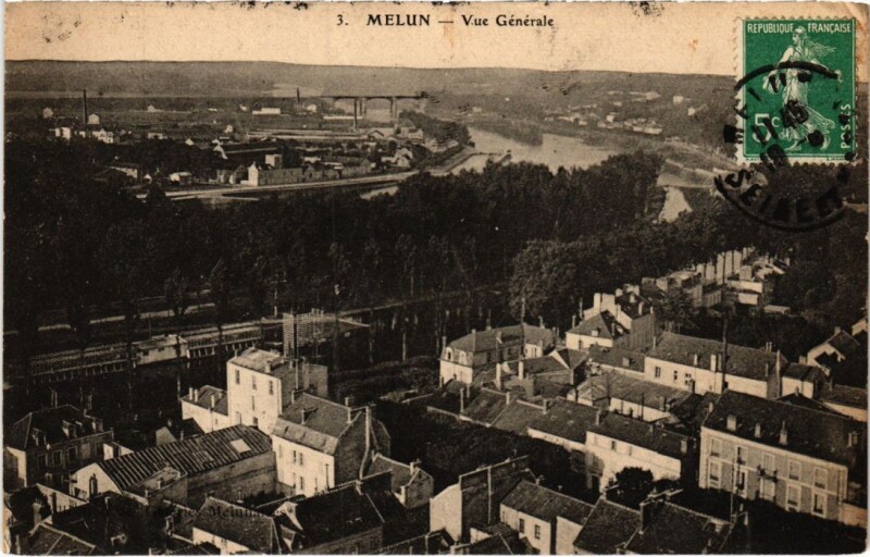Carte postale ancienne Melun vue generale à Melun