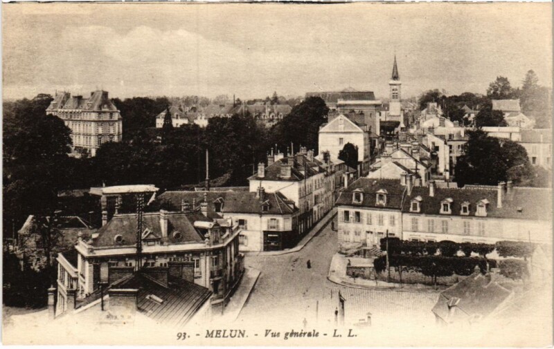 Carte postale ancienne Melun vue generale à Melun