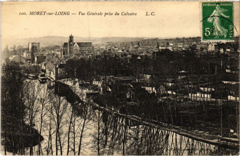 Carte postale ancienne Moret vue generale