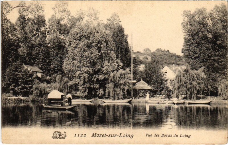 Carte postale ancienne Moret vue des Bords du Loing