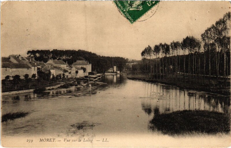 Carte postale ancienne Moret vue sur le Loing