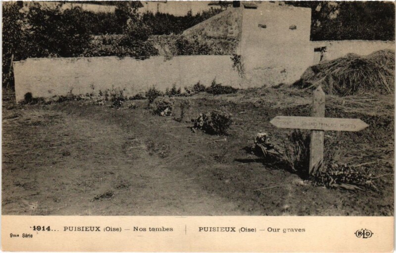 Carte postale ancienne Puisieux Nos tombes à Puisieux