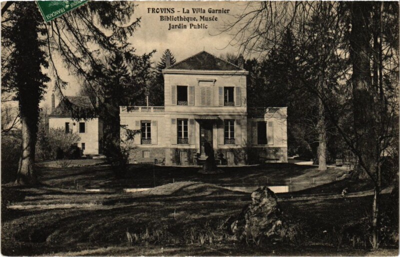 Carte postale ancienne Provins Villa Garnier Bibliotheque, Musee Jardin Public à Provins