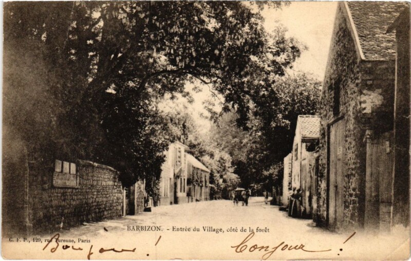 Carte postale ancienne Barbizon Entree du Village à Barbizon