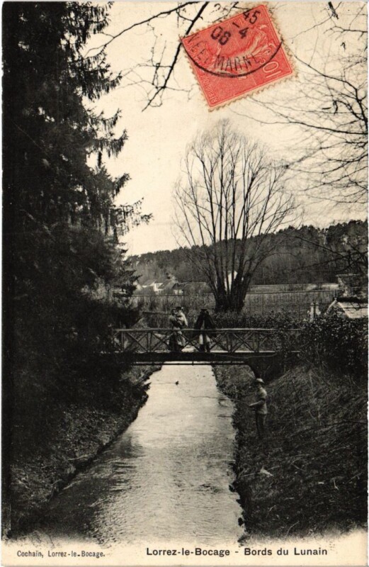 Carte postale ancienne Lorrez le Bocage Bords du Lunain