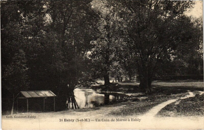 Carte postale ancienne Esbly Un coin de Marne à Esbly
