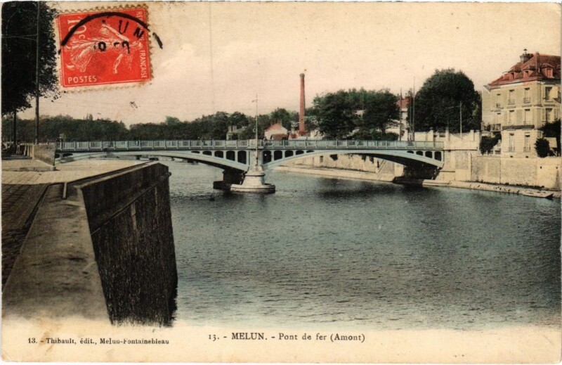 Carte postale ancienne Melun Pont de fer à Melun