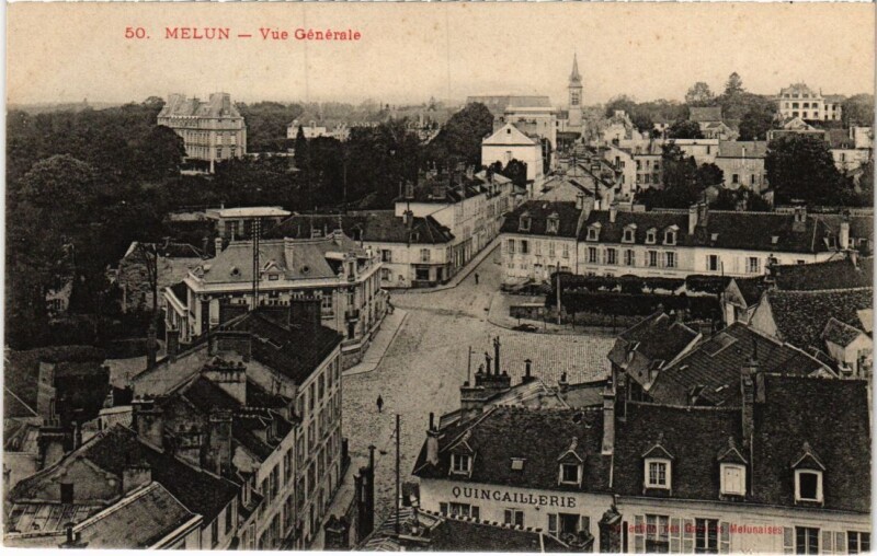 Carte postale ancienne Melun vue generale à Melun