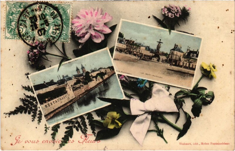 Carte postale ancienne Melun souvenir à Melun