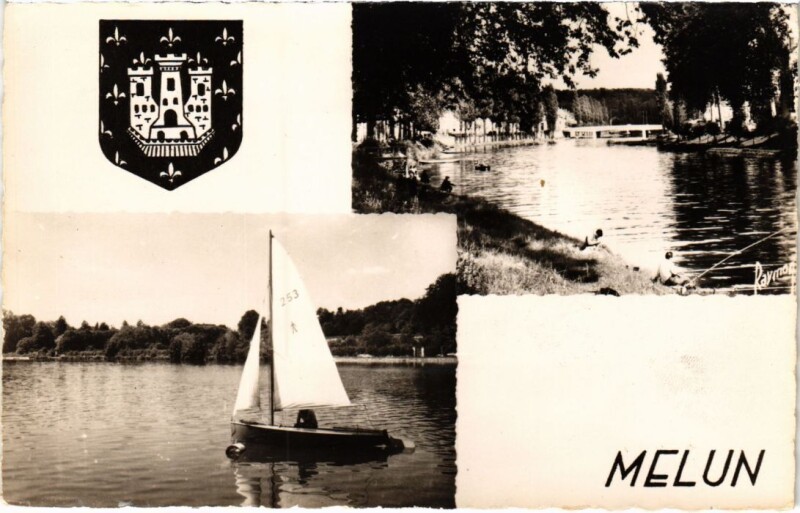 Carte postale ancienne Melun souvenir à Melun