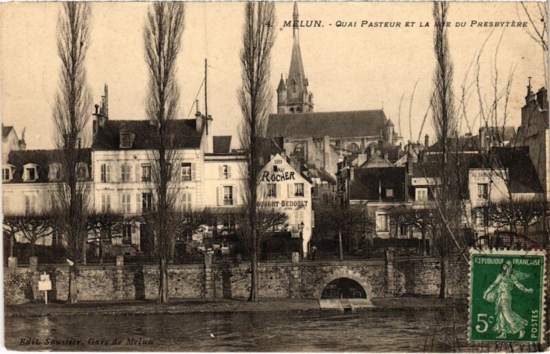 Carte postale ancienne Melun Quai Pasteur à Melun