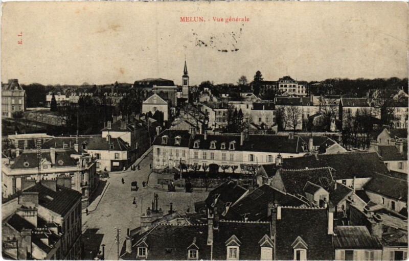 Carte postale ancienne Melun vue generale à Melun