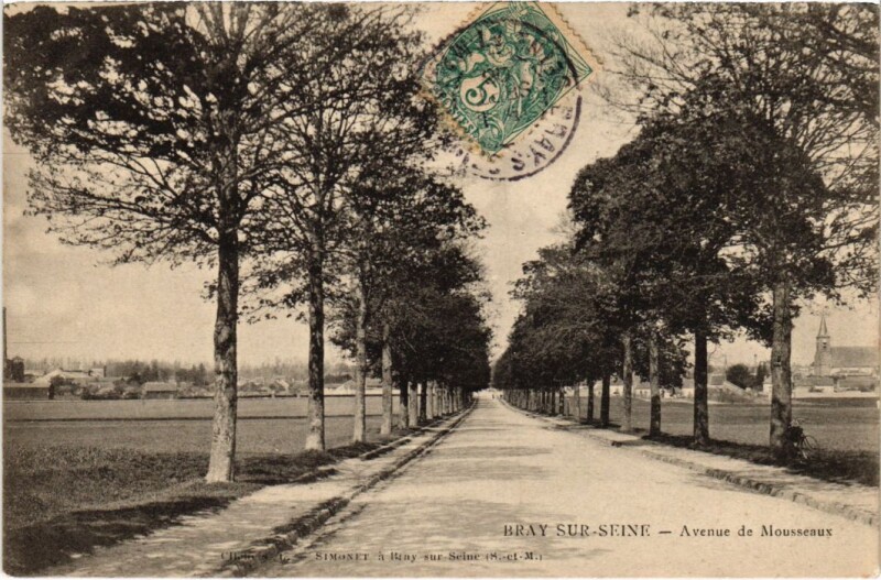 Carte postale ancienne Bray sur Seine Avenue de Mousseaux à Bray-sur-Seine