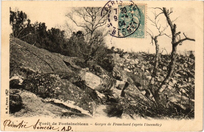 Carte postale ancienne Foret de Fontainebleau Gorges de Franchard à Fontainebleau