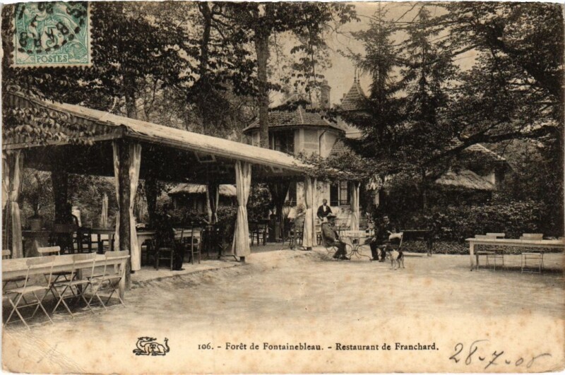 Carte postale ancienne Foret de Fontainebleau Restaurant de Franchard à Fontainebleau