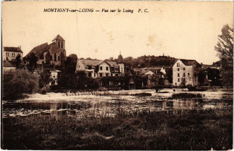 Carte postale ancienne Montigny vue sur le Loing