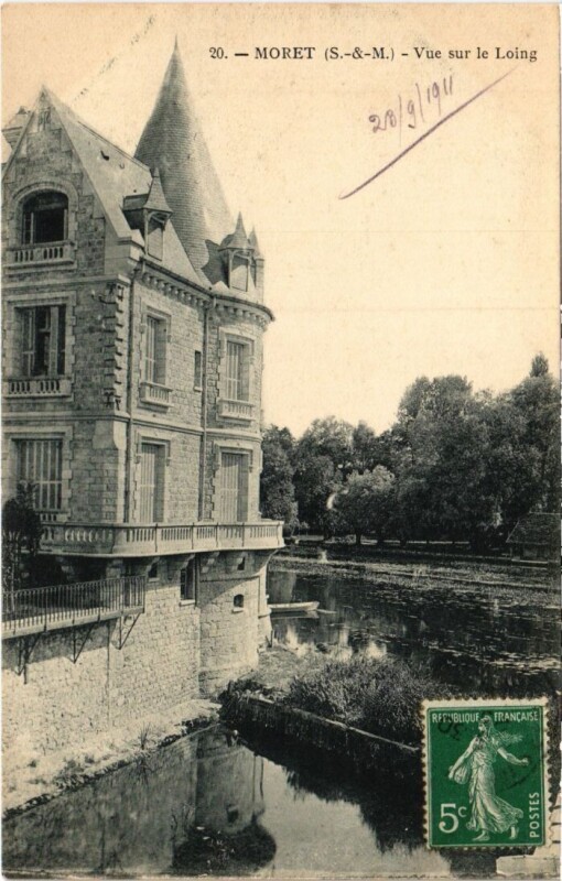Carte postale ancienne Moret vue sur le Loing