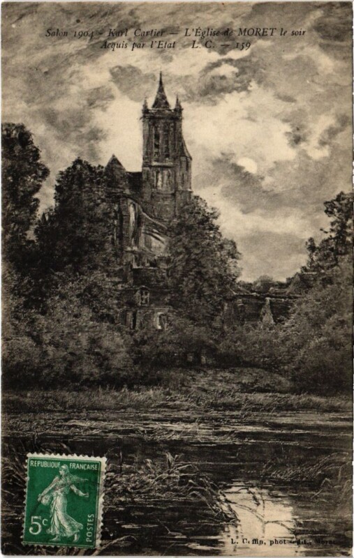 Carte postale ancienne Moret Eglise