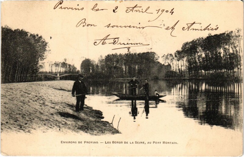 Carte postale ancienne Provins Les Bords de la Seine à Provins