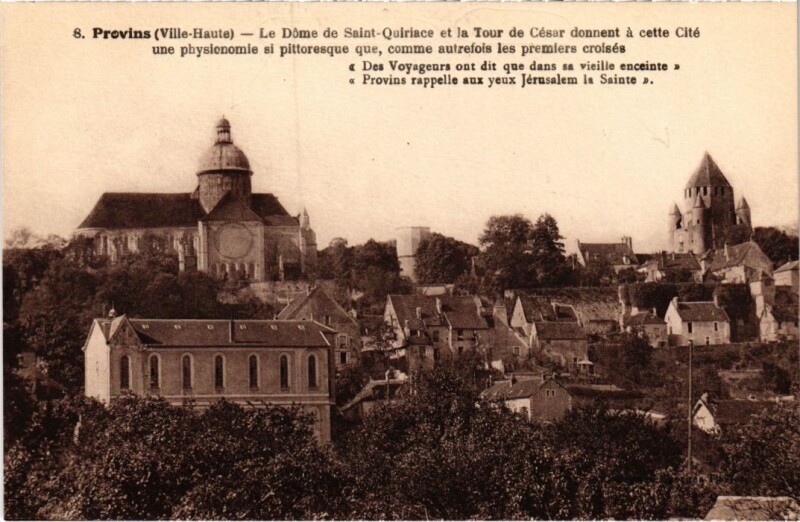 Carte postale ancienne Provins Le Dome de Saint-Quiriace à Provins