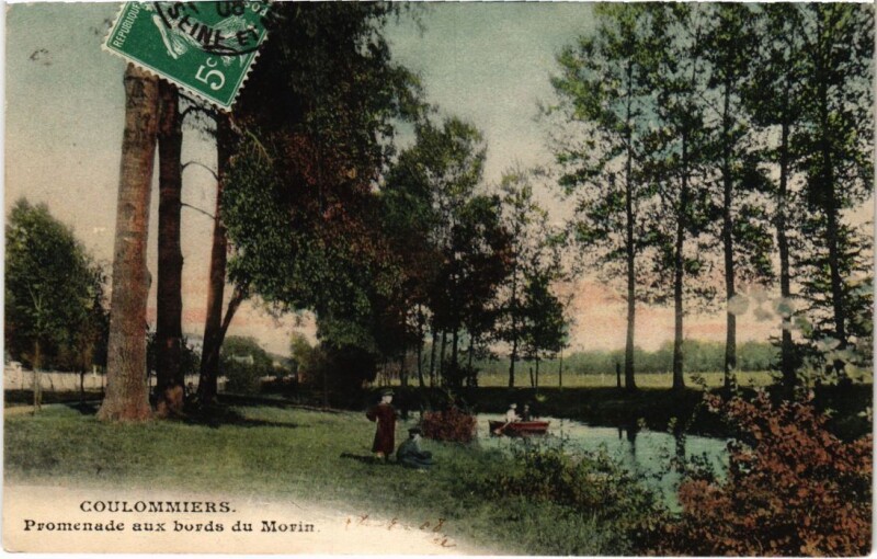 Carte postale ancienne Coulommiers Promenade aux bords du Morin à Coulommiers