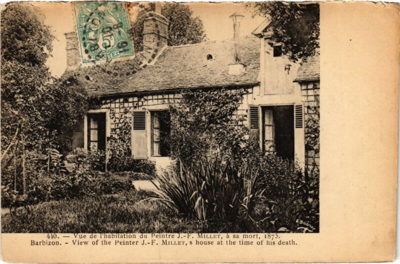 Carte postale ancienne Barbizon vue de l'habitation du Peintre J.F. Millet à Barbizon