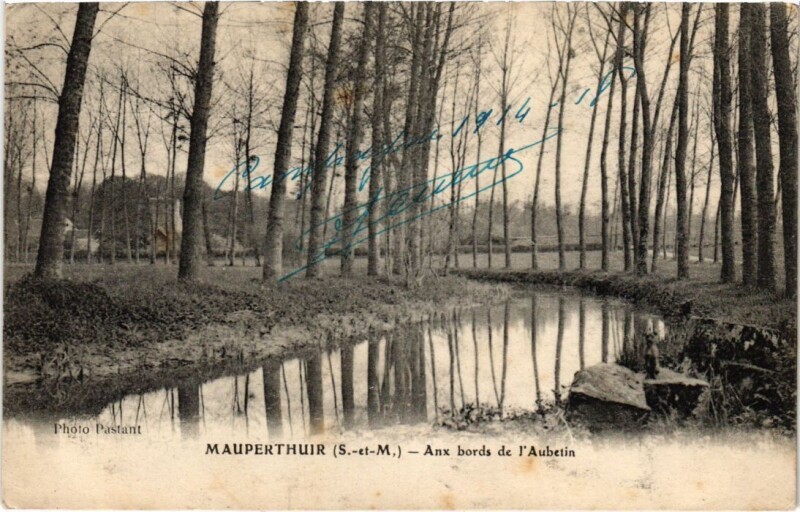 Carte postale ancienne Mauperthuis Anx bords de l'Aubetin à Mauperthuis