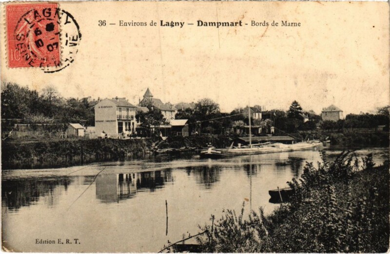 Carte postale ancienne Dampmart Bords de Marne à Dampmart