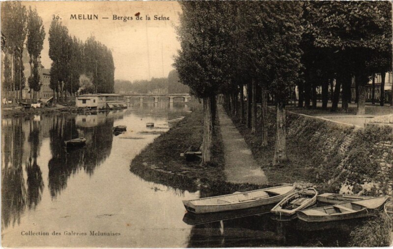 Carte postale ancienne Melun Berges de la Seine à Melun