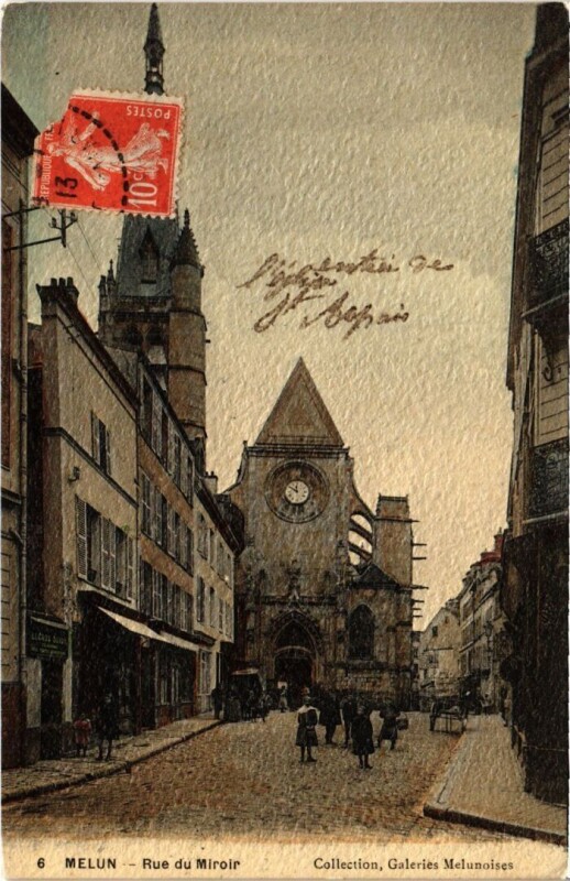 Carte postale ancienne Melun Rue du Miroir à Melun