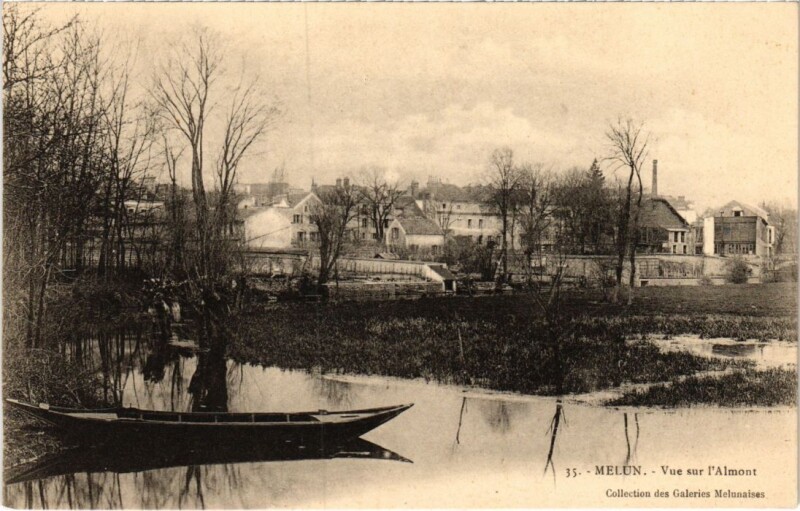 Carte postale ancienne Melun vue sur l'Almont à Melun