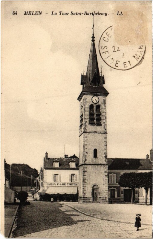 Carte postale ancienne Melun Tour Saint-Barthelemy à Melun