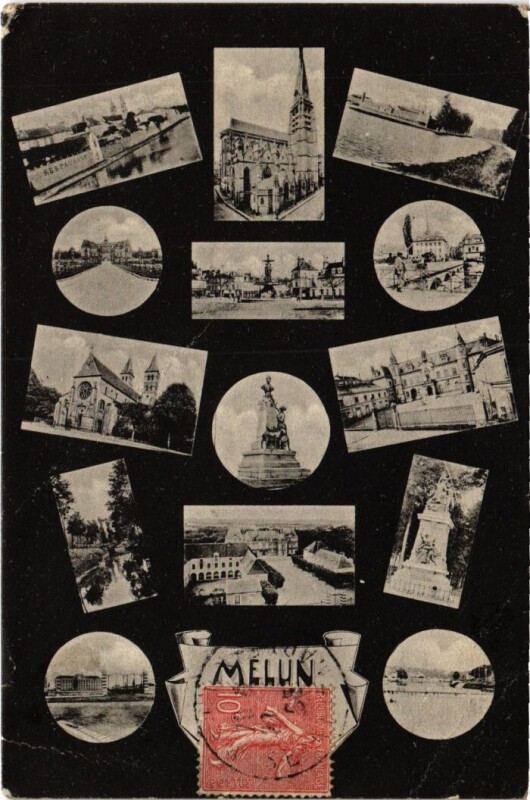 Carte postale ancienne Melun souvenir à Melun