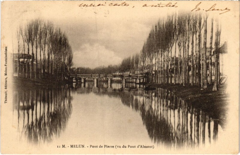 Carte postale ancienne Melun Pont de Pierre à Melun
