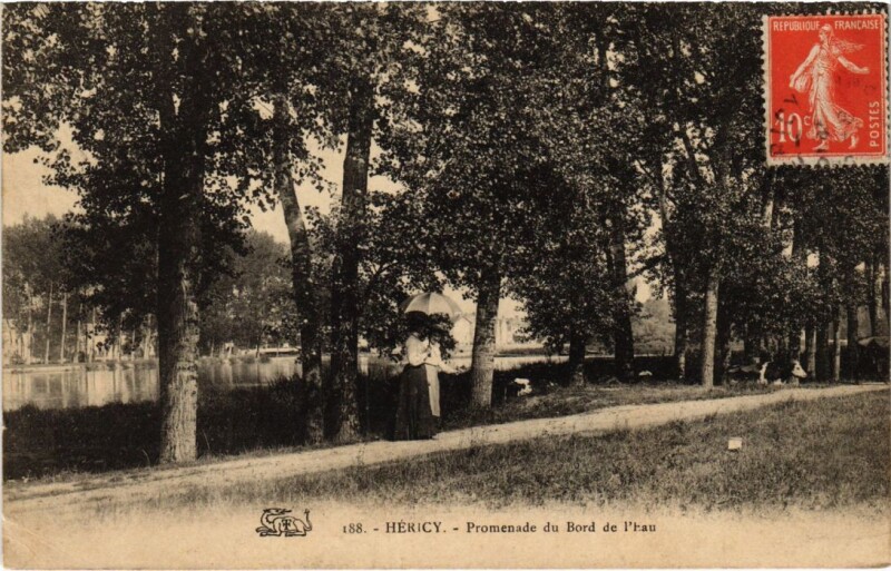 Carte postale ancienne Hericy Promenade du Bord de l'Eau