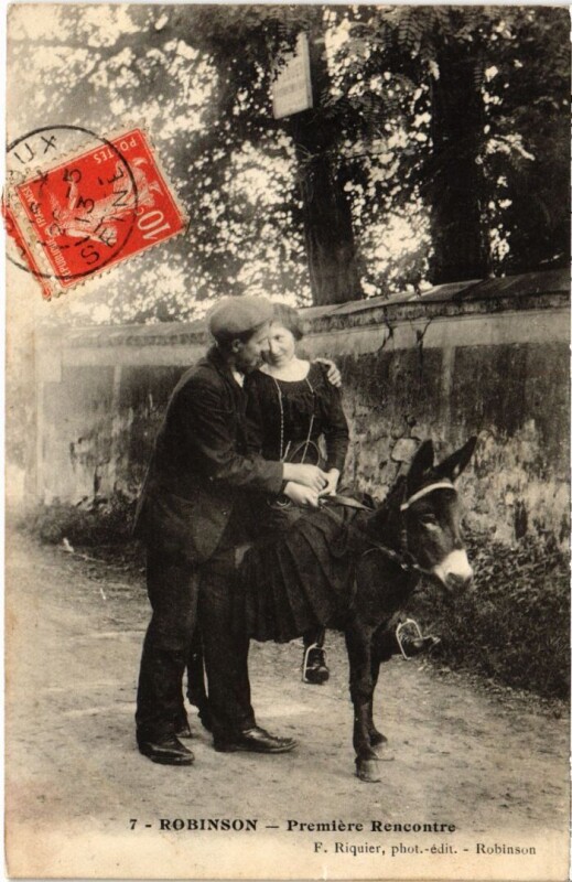 Carte postale ancienne Robinson Premiere Rencontre