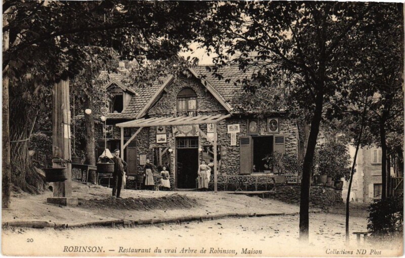 Carte postale ancienne Robinson Restaurant du vrai Arbre de Robinson, Maison