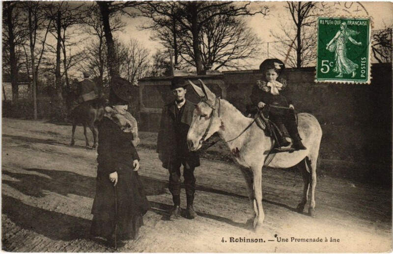 Carte postale ancienne Robinson Une Promenade a ane