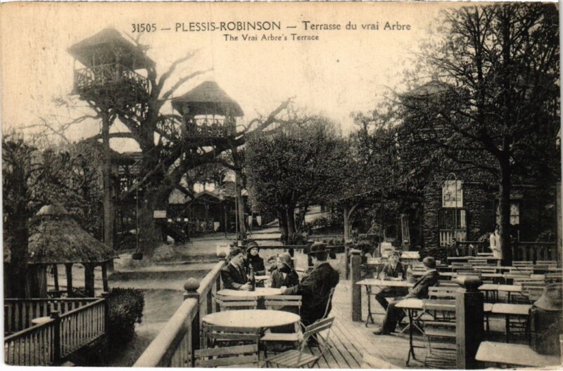 Carte postale ancienne Robinson Terrasse du vrai Arbre