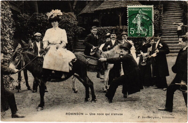 Carte postale ancienne Robinson Une noce qui s'amuse