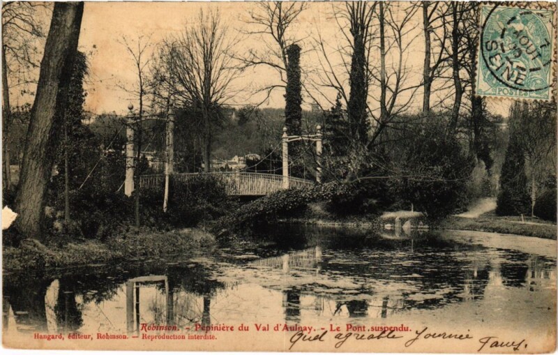 Carte postale ancienne Robinson Le Pont suspendu
