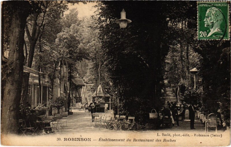 Carte postale ancienne Robinson Etablissement du Restaurant des Roches