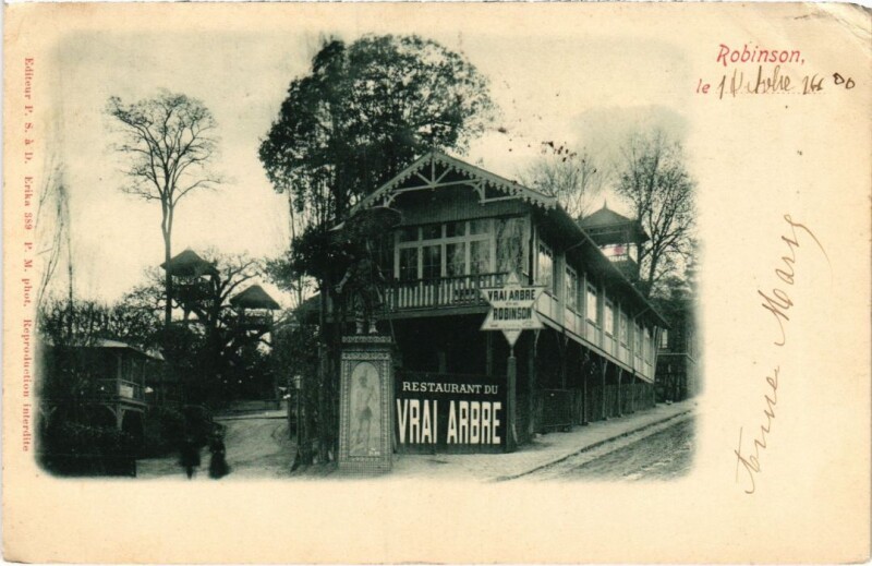 Carte postale ancienne Robinson Restaurant du Vrai Arbre