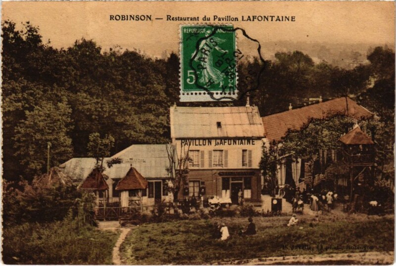 Carte postale ancienne Robinson Restaurant du Pavillon Lafontaine