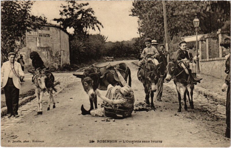 Carte postale ancienne Robinson Omelette sans beurre