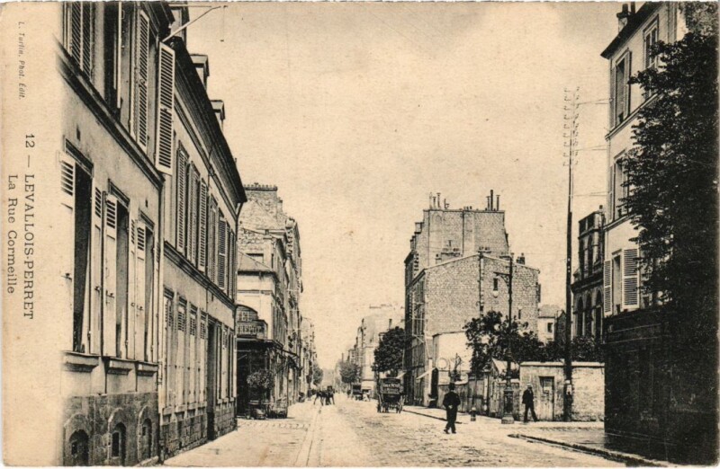 Carte postale ancienne Levallois Perret Rue Cormeille à Levallois-Perret