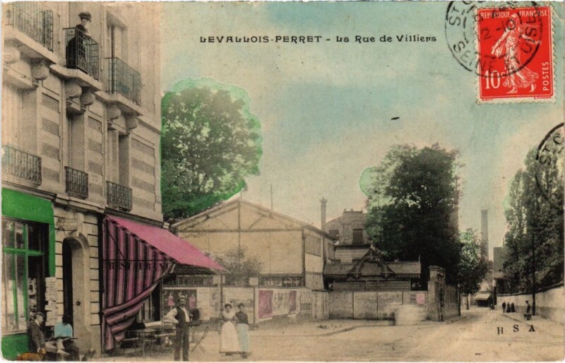 Carte postale ancienne Levallois Perret Rue de Villiers à Levallois-Perret